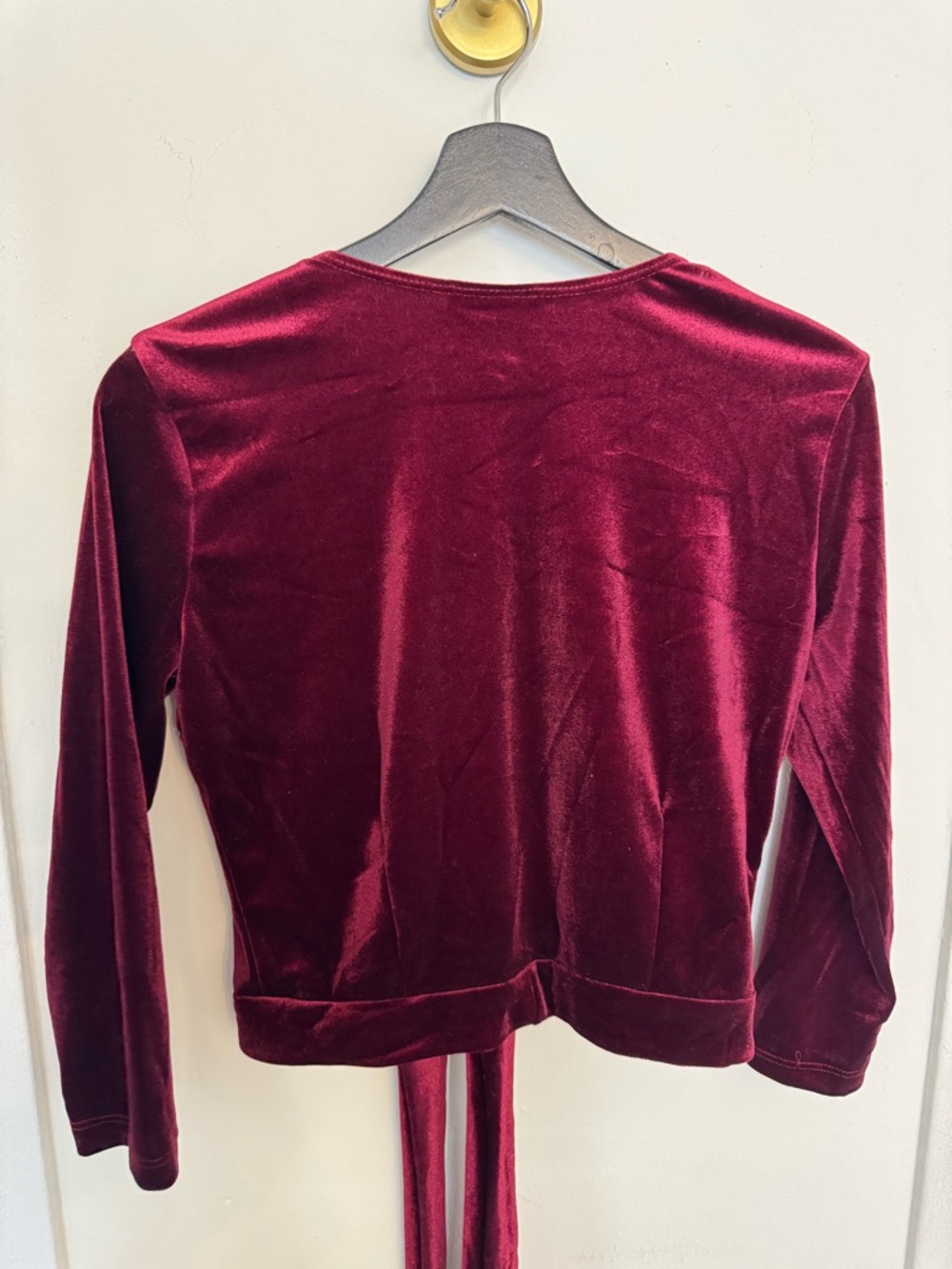 Vixen by Micheline Pitt Burgundy Velvet Top Size M - Picture 3 of 5